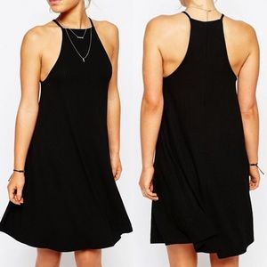 ASOS Ribbed High Neck Swing Dress